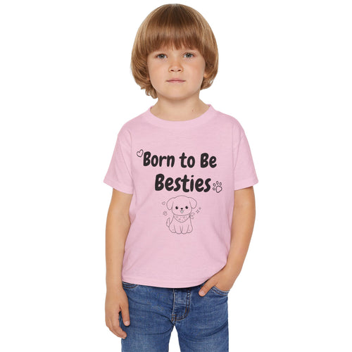 Born to Be Besties Toddler T-Shirt – Cute Puppy Graphic Kids Tee