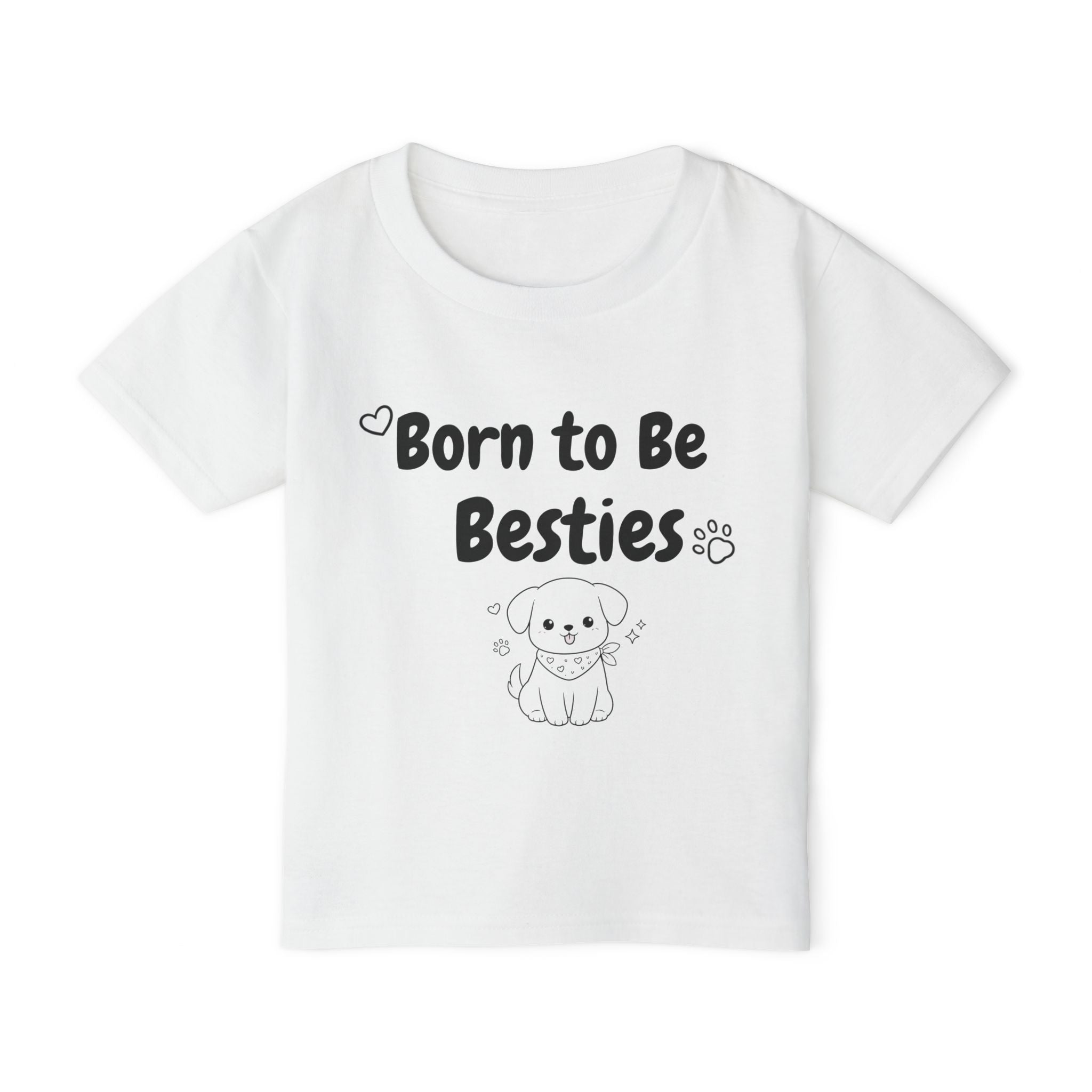 Born to Be Besties Toddler T-Shirt – Cute Puppy Graphic Kids Tee