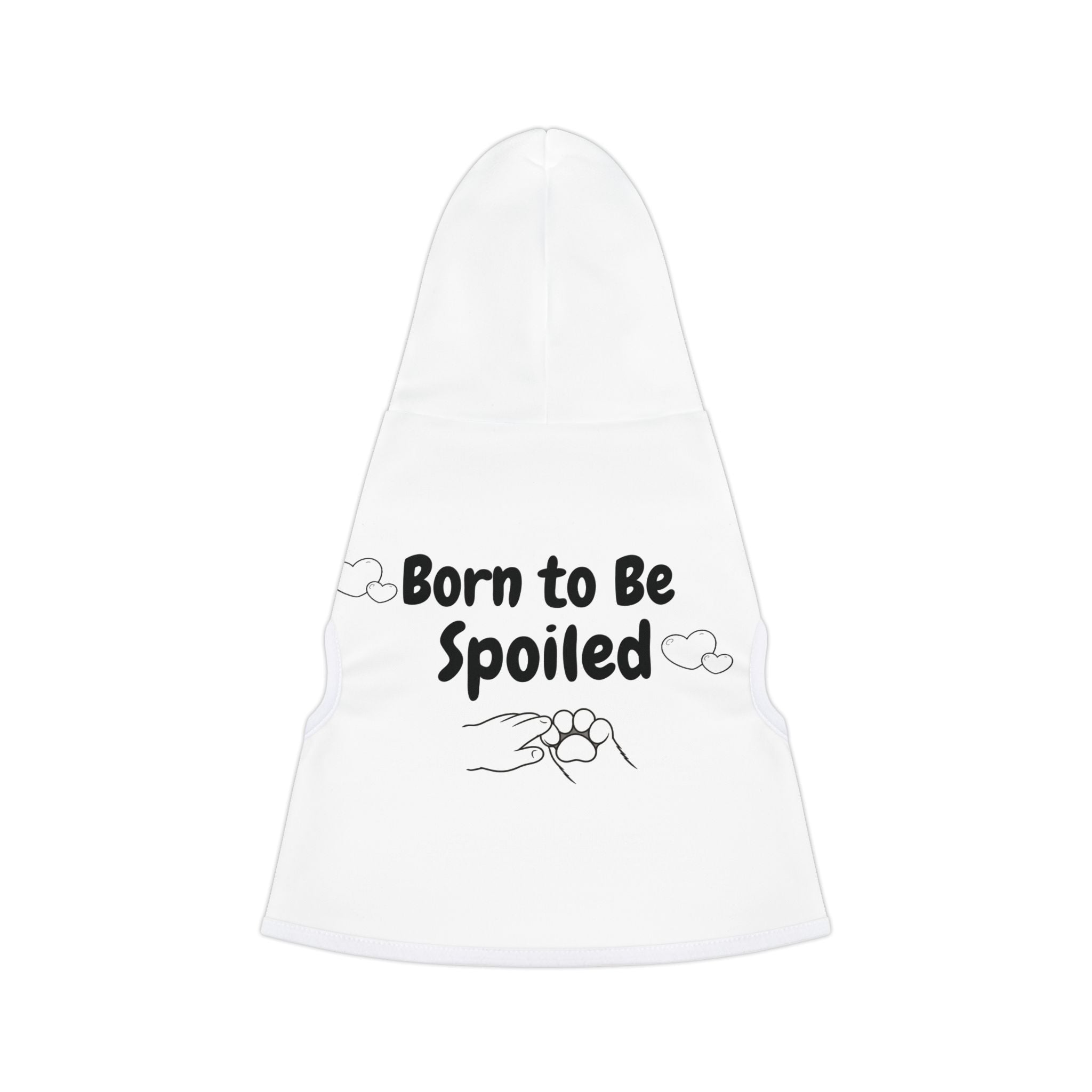Pet Hoodie — "Born to Be Spoiled" Dog & Cat Hoodie, Cute Paw Print Pet Sweatshirt