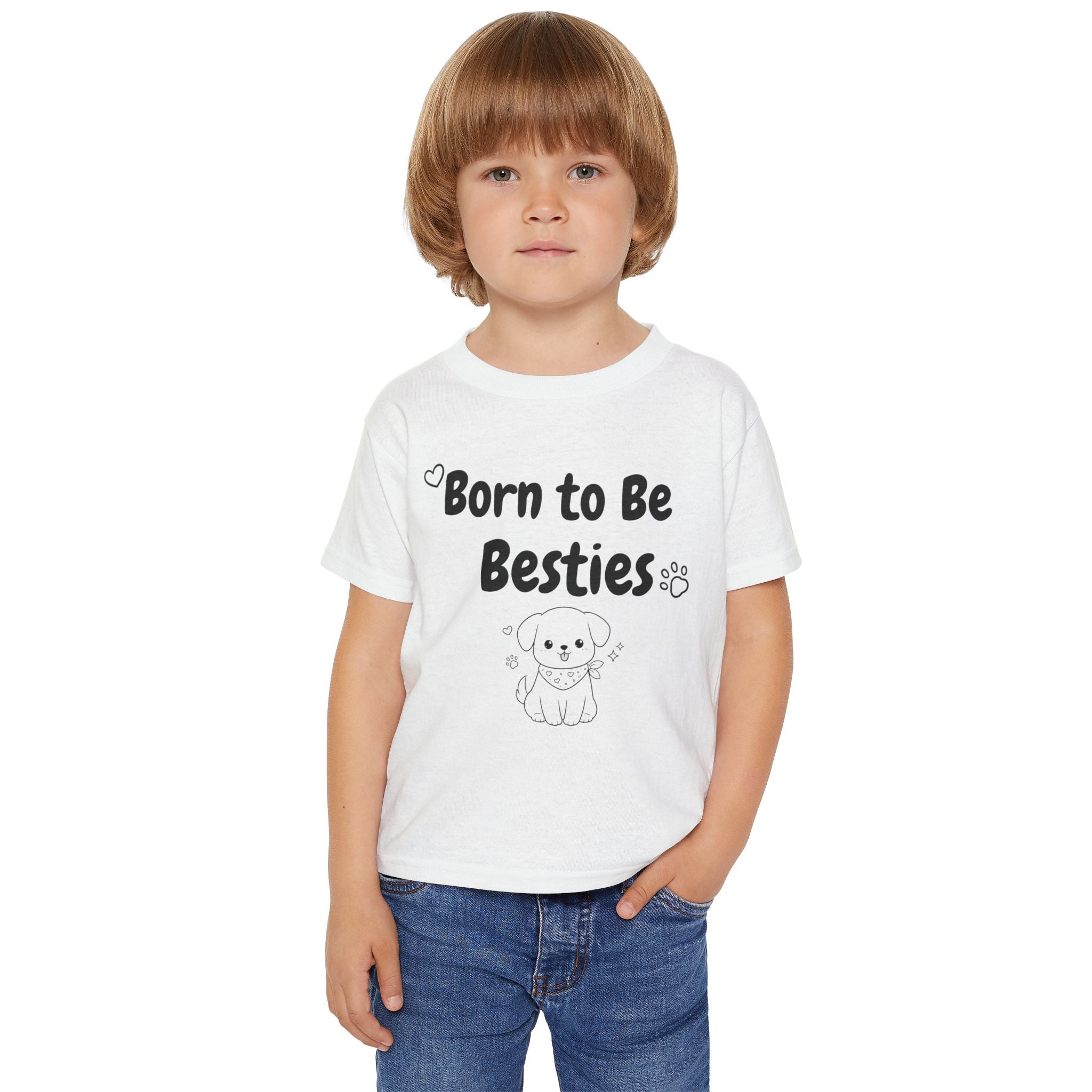 Born to Be Besties Toddler T-Shirt – Cute Puppy Graphic Kids Tee